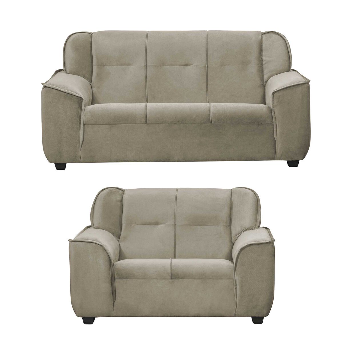 Juego de Living Innovamuebles Francia Sofá 3 Cuerpos + Sofá 2 Cuerpos Beige