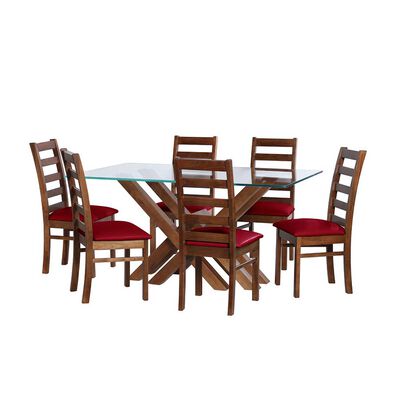 Juego de Comedor Latam Home Merida 6 Sillas Rojo