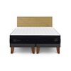 Cama Europea CIC Base Dividida King S&uacute;per Premium + Respaldo Villarrica Mostaza