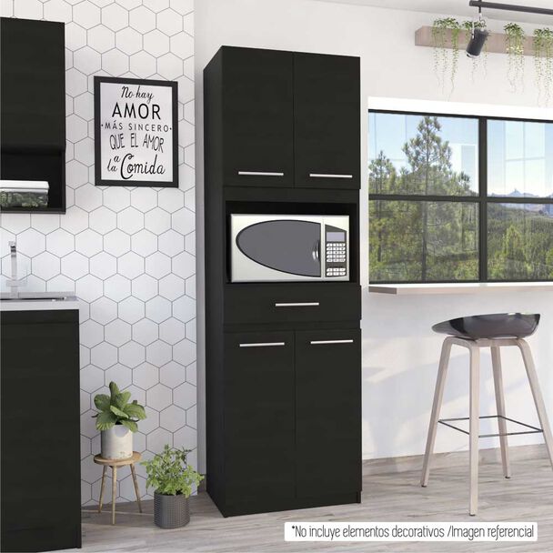 Mueble para Microondas TuHome Manchester 3 Puertas 1 Cajón Wengue
