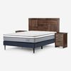 Cama Europea Rosen 2 Plazas Indie + Respaldo + 2 Veladores Dolce
