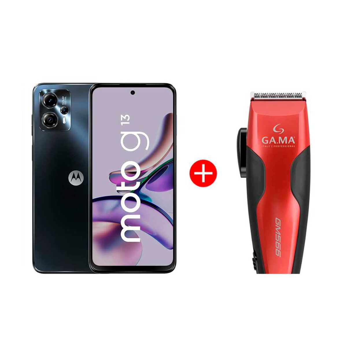 Combo Celular Motorola Moto G13 128GB 6,52" Gris Liberado + Cortapelos Gama GM566