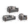 Juego de Living Innovamuebles New Bugambilia PU Sofá 3 Cuerpos + Sofá 2 Cuerpos + Butaca 1 Cuerpo 1 Cuerpo Negro 