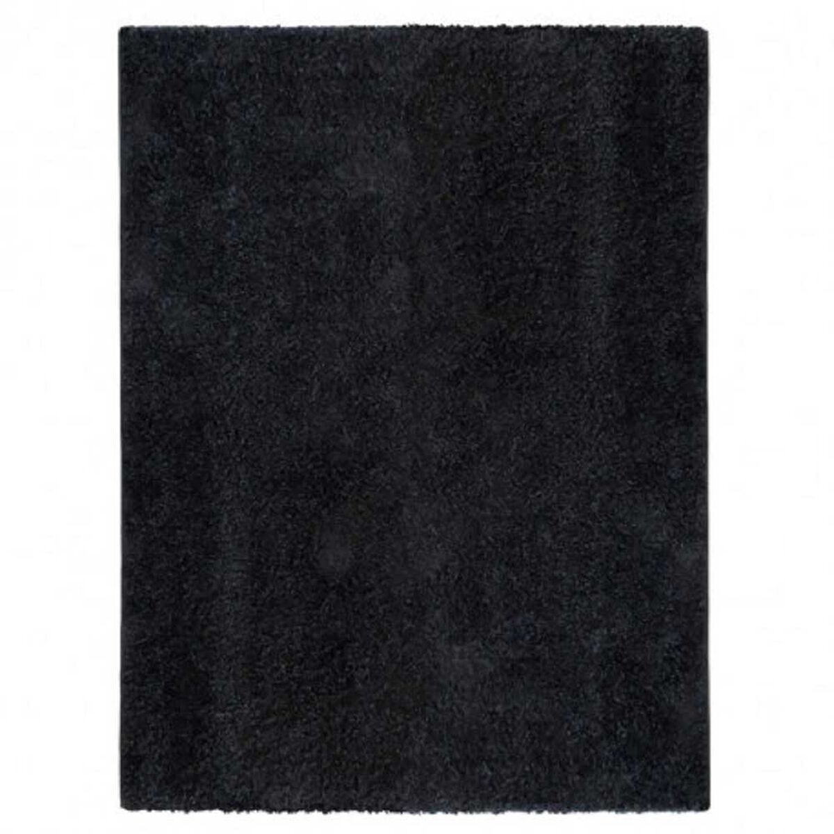 Alfombra Shaggy Idetex Lisa Negra 50 x 100 cm