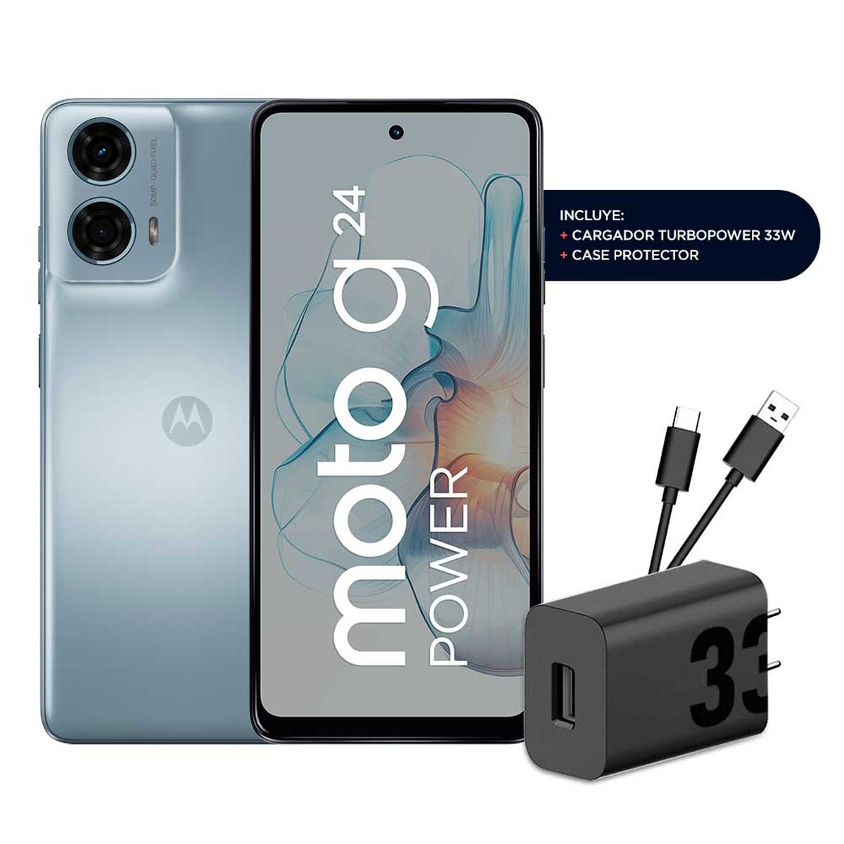 Celular Motorola Moto G24 Power 256GB 6,56" Celeste Glaciar Liberado