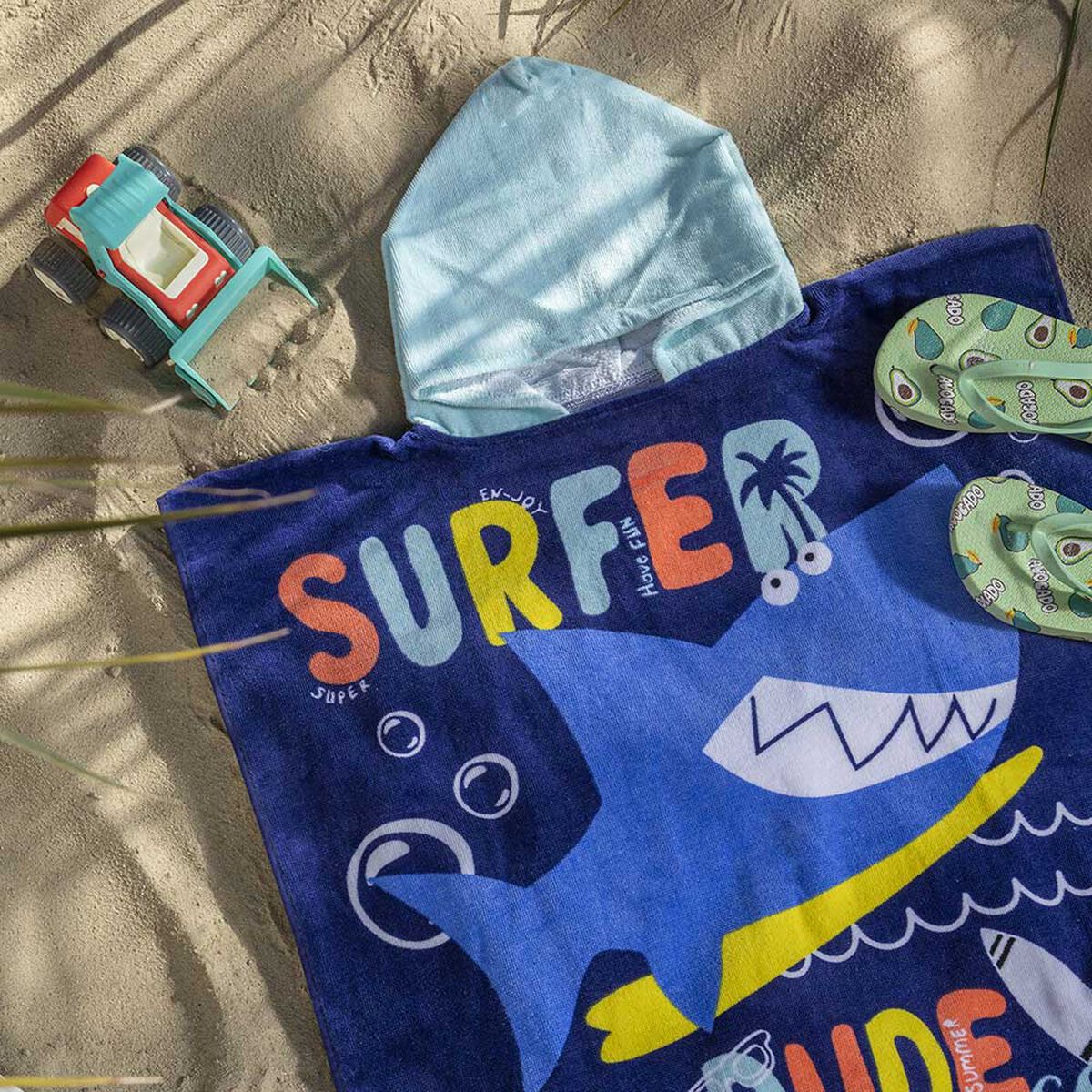 Toalla de Playa Infantil con Capucha Casanova Kids Shark 60 x 120 cm