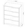 Cómoda Altavision Atria 4 Cajones Amendoa blanco