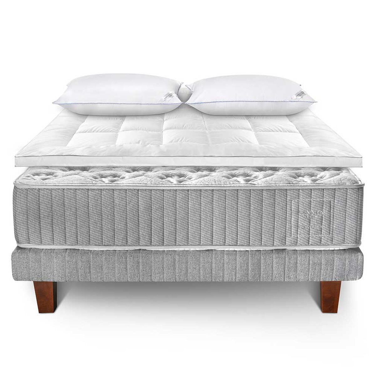 Juegos de Dormitorio Cama Europea Cannon Hybrid Cotton 2 Plazas + 2 Almohadas + 1 Topper