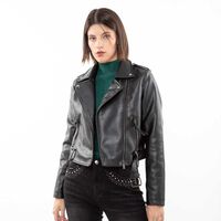 Chaqueta Biker Ecocuero Mujer Fiorucci Negro