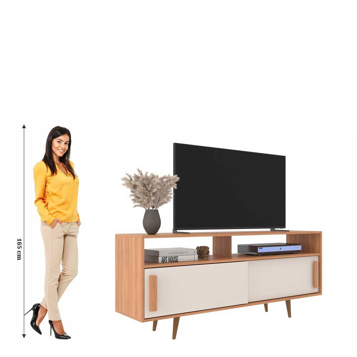 Rack Almore Belen Hasta 65" Freijo y Off White