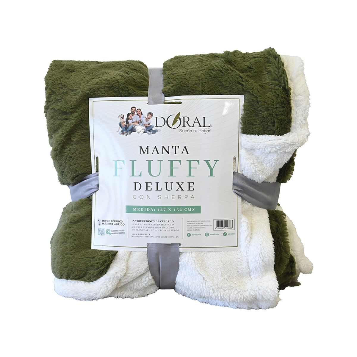 Manta de Poliéster Doral 127 x 152 cm Fluffy Verde