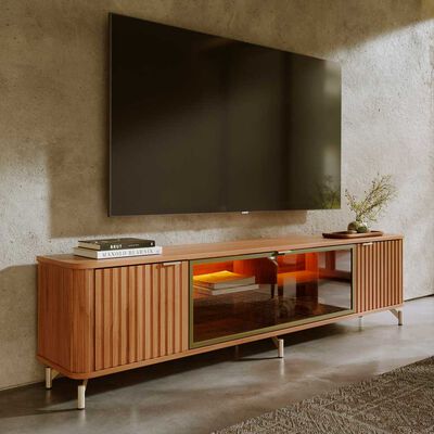 Rack TV  Decocasa Neon Float hasta 80" Canela