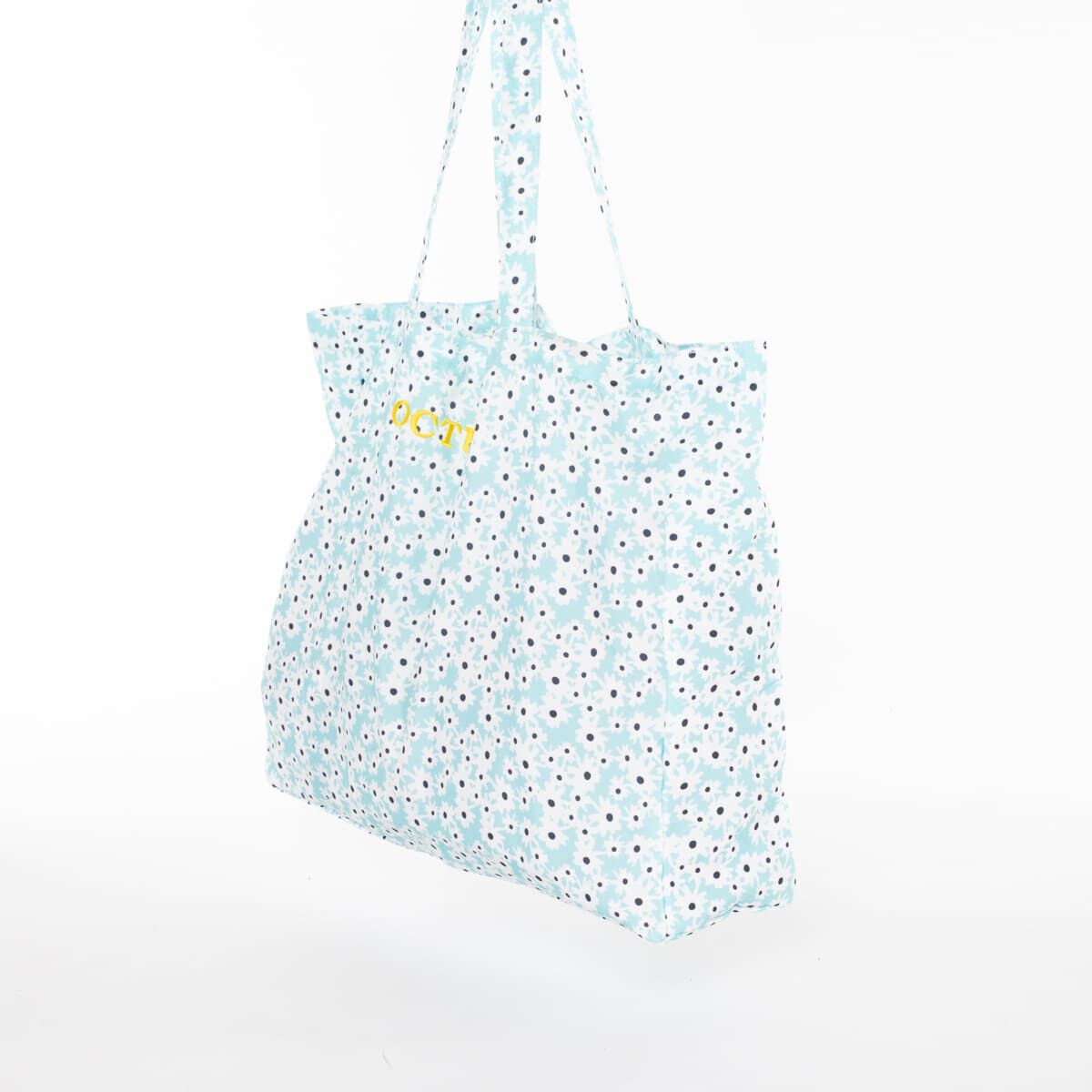 Bolso Floral Mujer Celeste Microfibra Icono
