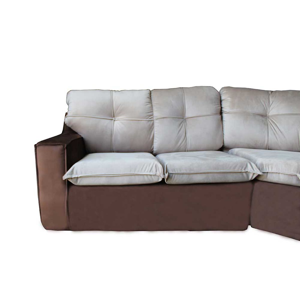 Sof&aacute; Secccional Muebles MYM Evelin 4 Cuerpos Beige Caf&eacute;