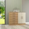 Cómoda Exit 52ROBE 5 Cajones 2 Puertas Roble Berige