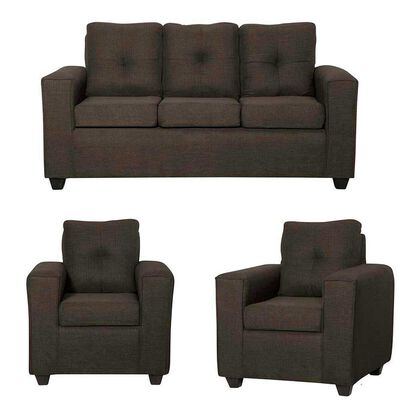 Juego de Living Black Factory Ranger Sofá 3 Cuerpos + Dos Sillones 1 Cuerpo Café