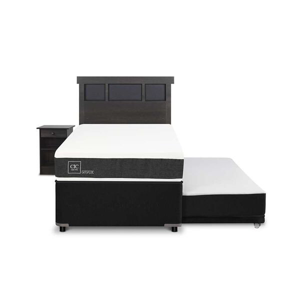 Cama Nido CIC 1,5 Plazas Ortopedic + Respaldo + Velador Dublin
