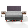 Cama Europea Flex 2 Plazas Dream Pocket Box B/D + Respaldo Royal Grafito + Velador Rock
