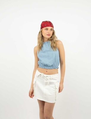 Imagen 1 del producto Blusa Crop Sin Mangas Mujer Icono Celeste