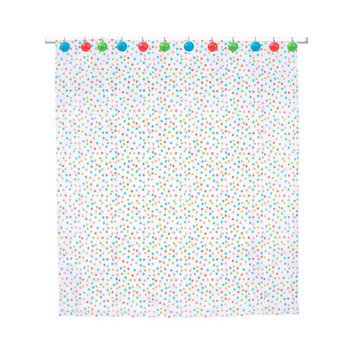 Set Cortina de Ba&ntilde;o 2 Piezas Mashini Puntos Verde