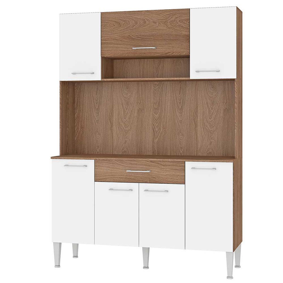 Mueble de Cocina Vekkahome Emi 1 Cajón 7 Puertas Café