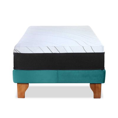 Imagen 2 del producto Cama Europea Latam Home 1,5 Plazas Zen Top Foam Visco Velvet Turquesa