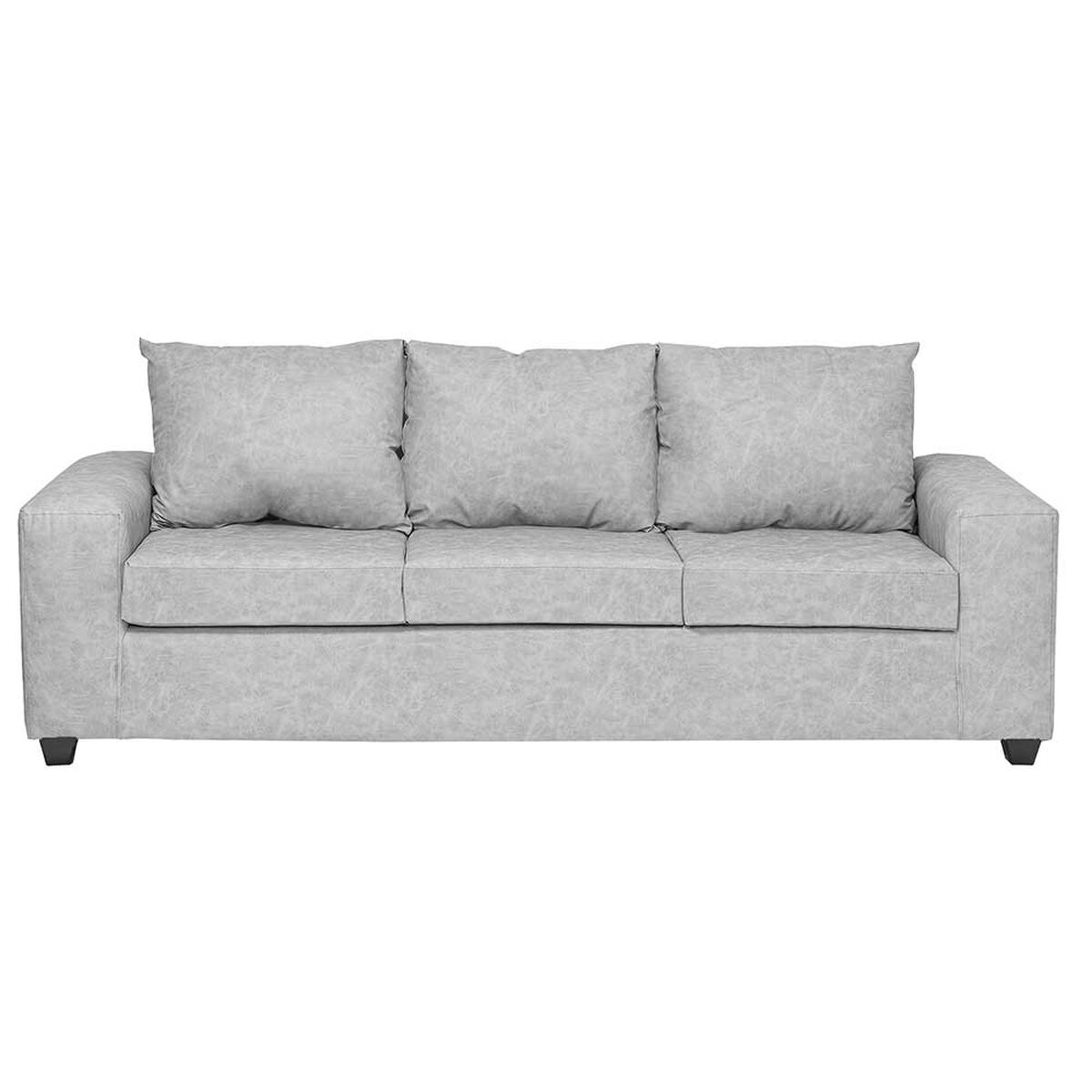 Juego de Living Innovamuebles Kahlo Sofá 3 Cuerpos + Dos Pouf 1 Cuerpo Gris