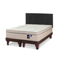 Cama Europea Flex Base Dividida 2 Plazas Máximo Cobre + Respaldo Royal Negro