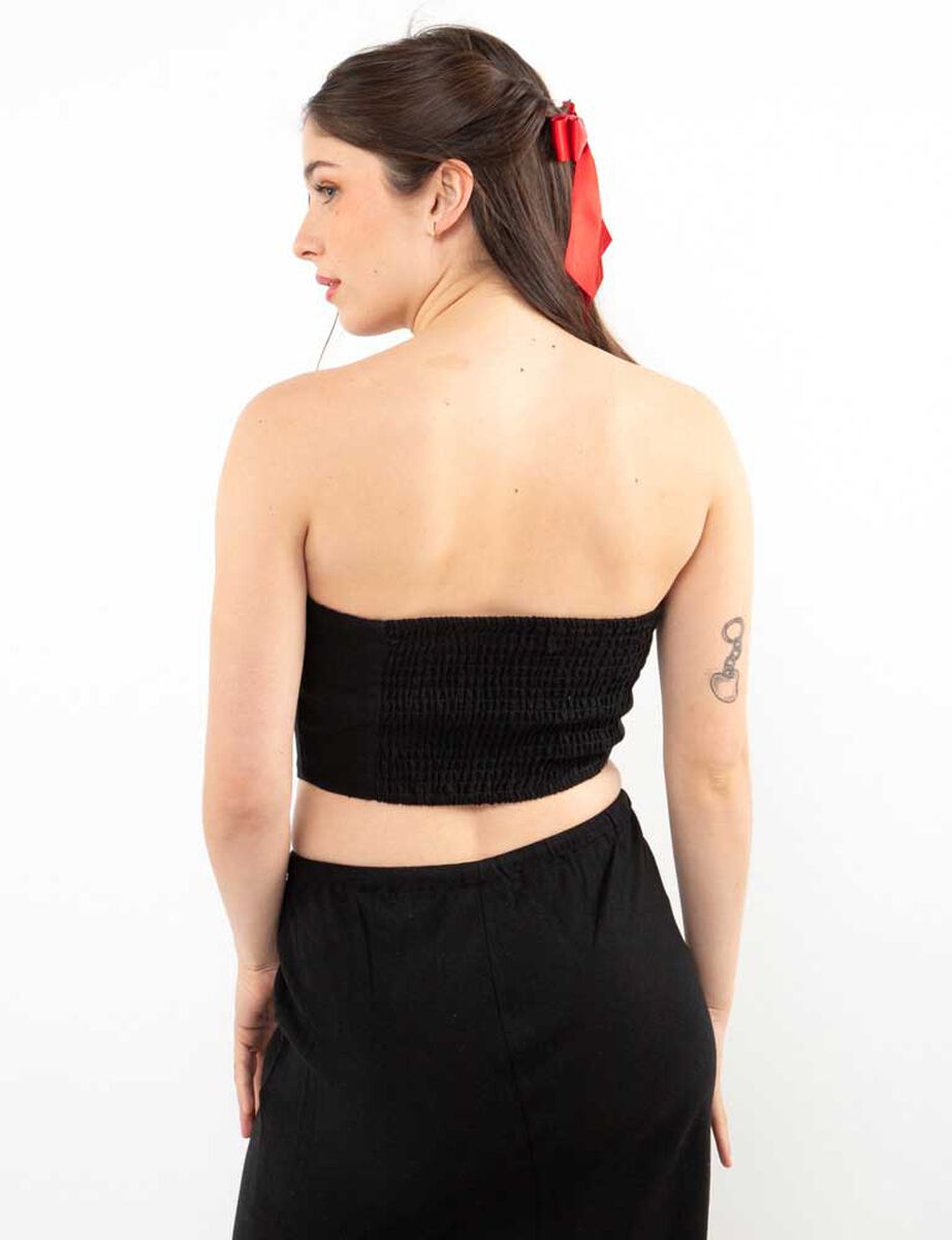 Polera Lino Strapless Mujer Icono