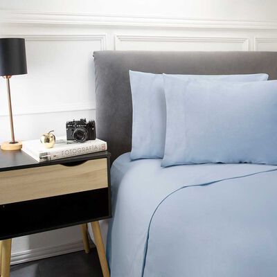 Imagen 2 del producto Juego De Sábanas Microfleece Zibel 2 Plazas Azul, Coral