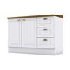 Mueble de Cocina Home Mobili Americana 3 Cajones 2 Puertas Blanco