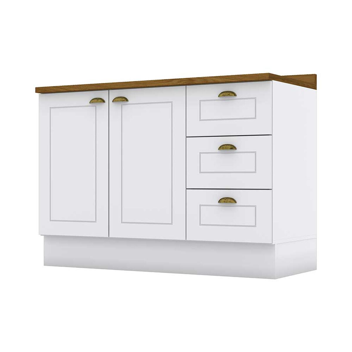 Mueble de Cocina Home Mobili Americana 3 Cajones 2 Puertas Blanco