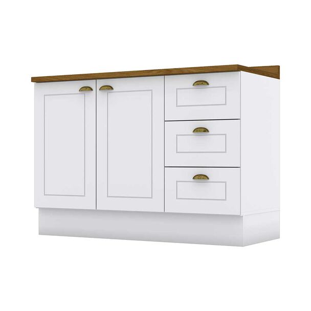Mueble de Cocina Home Mobili Americana 3 Cajones 2 Puertas Blanco