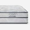 Cama Europea Rosen Base Dividida 2 Plazas Autonomy + Respaldo + 2 Veladores Issey Azul