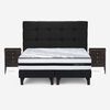 Cama Europea Rosen Base Dividida 2 Plazas Driven + Respaldo + 2 Veladores Issey
