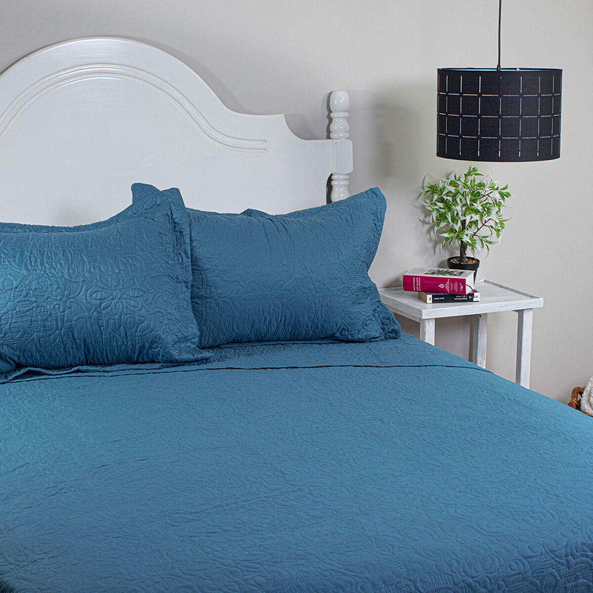 Quilt Doral 2 Plazas Azul Elegance