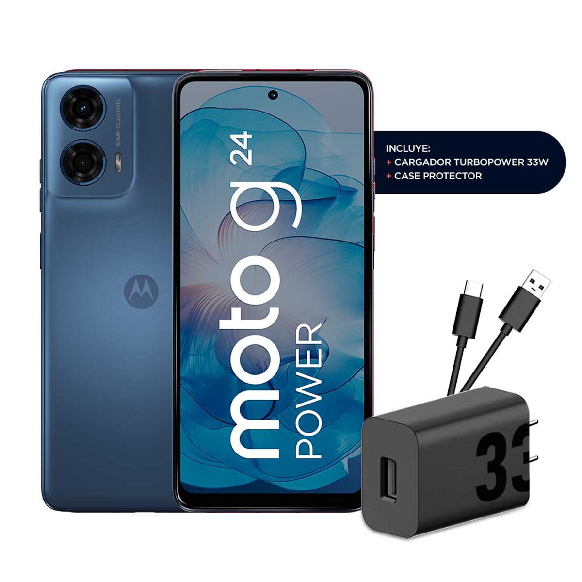 Celular Motorola Moto G24 Power 256GB 6,56" Azul Liberado