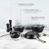 Pack Batería de Cocina Copper 7 Piezas + Set 12 Utensilios Negro Simplit