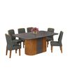 Juego de Comedor Vekkahome Munique Lídia 6 Sillas Gris