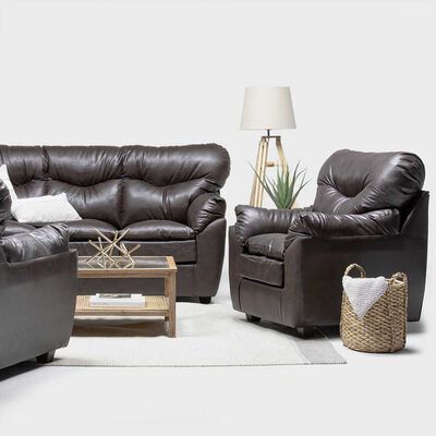 Imagen 2 del producto Juego de Living Almore Belén Sofá 3 Cuerpos + Dos Sillones 1 Cuerpo Café