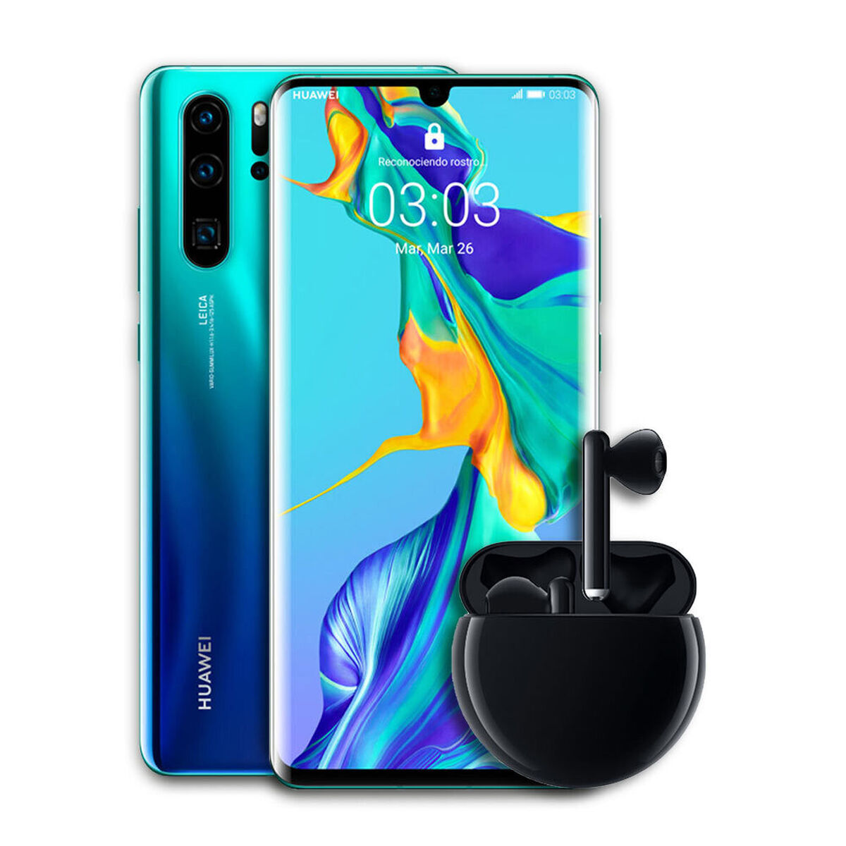 Celular Huawei P30 Pro Aurora + Audífonos Bluetooth FreeBuds 3