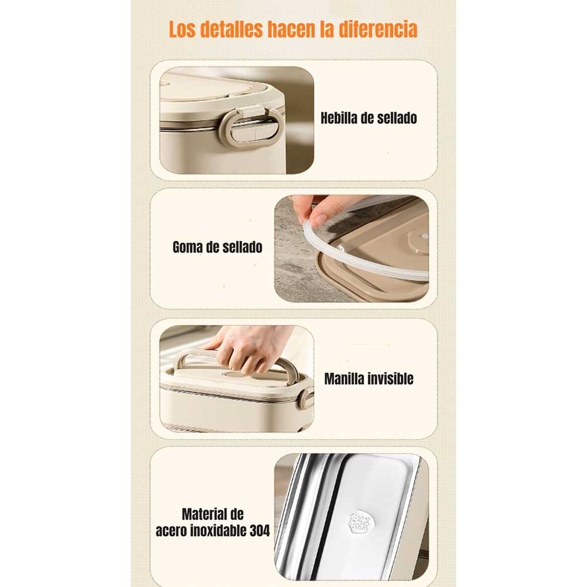Lonchera Bento Crema LuBabycas