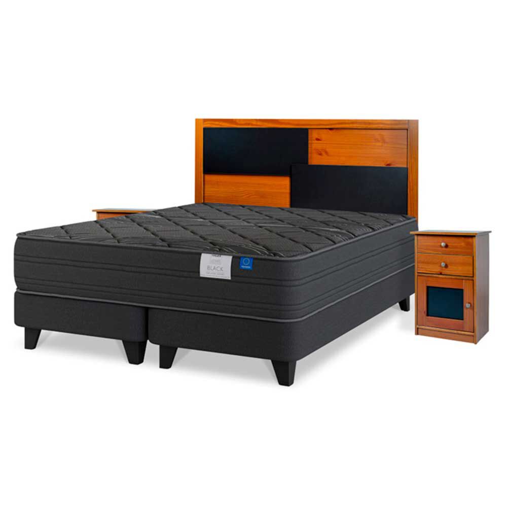 Cama Europea Flex King Black + Set Colonia