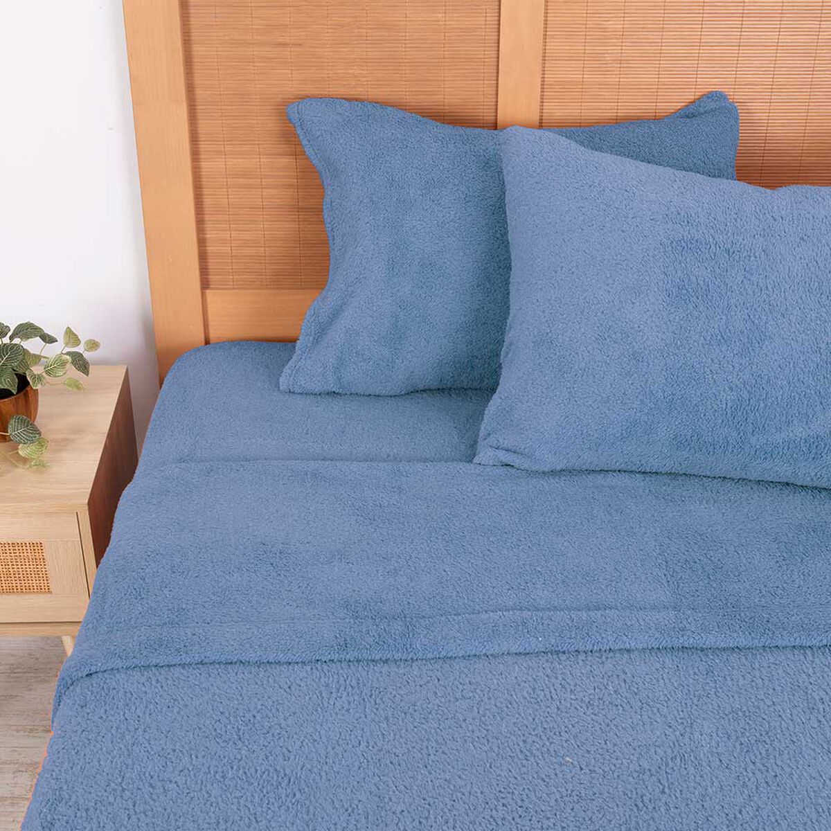 Juego de Sábanas Mashini 2 Plazas Liso Azul