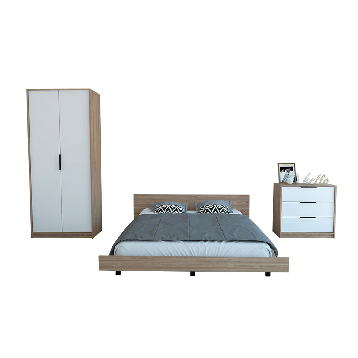 Cama 2 Plazas + Cómoda 5 Cajones