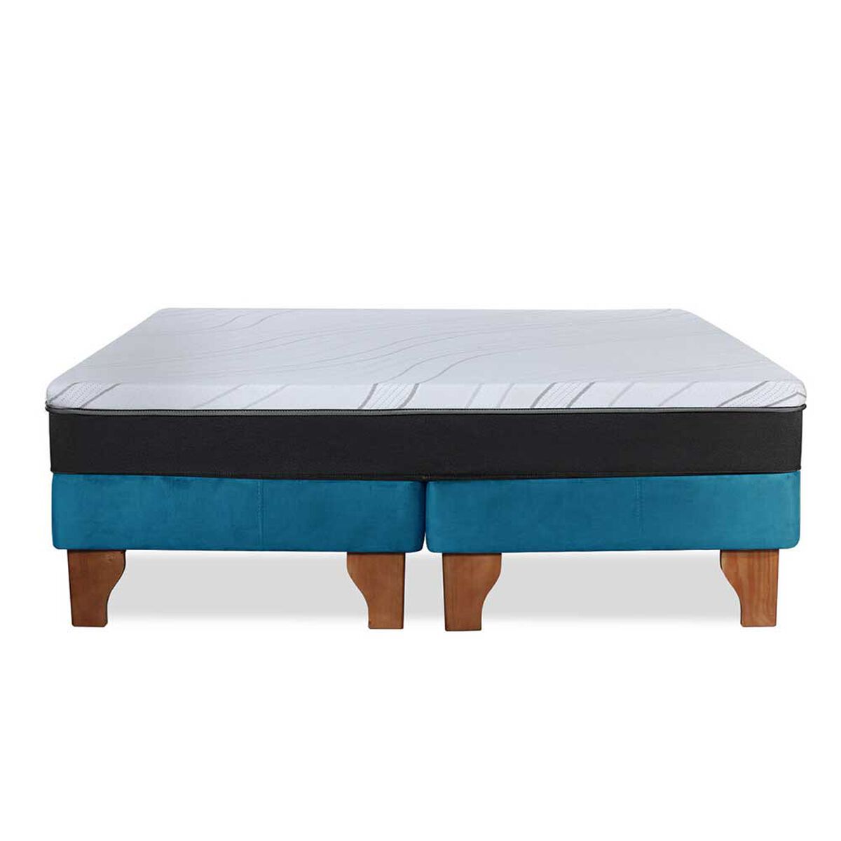 Cama Europea Latam Home 2 Plazas Zen Pro Azul Petroleo