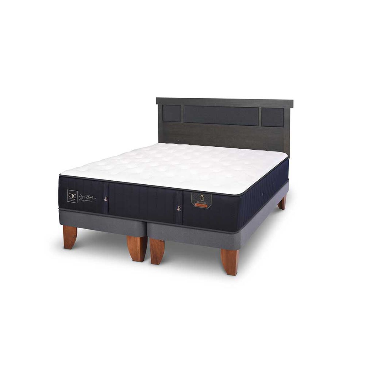 Cama Europea CIC Base Normal King Premium + Respaldo Dublin
