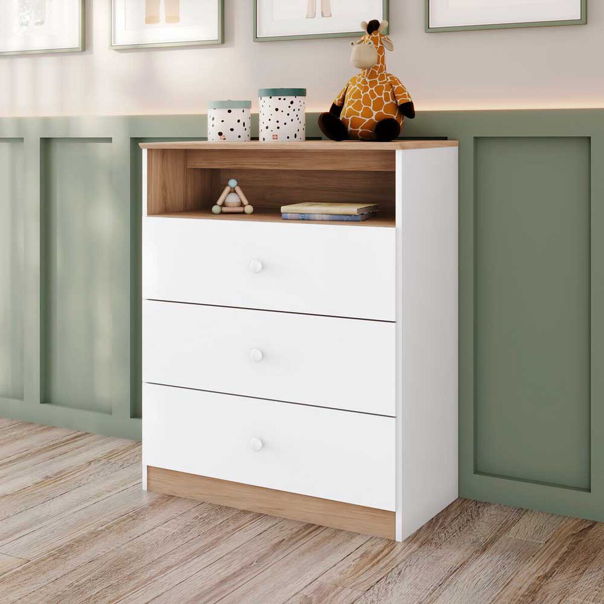 Cómoda Home Mobili Palma 3 Cajones Blanco