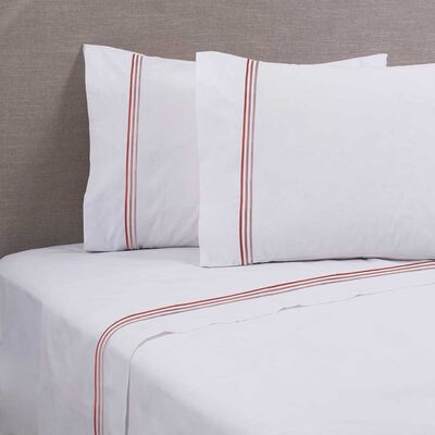 Imagen 1 del producto Juego de Sábanas Mashini 144 Hilos 2 Plazas Line Terracota