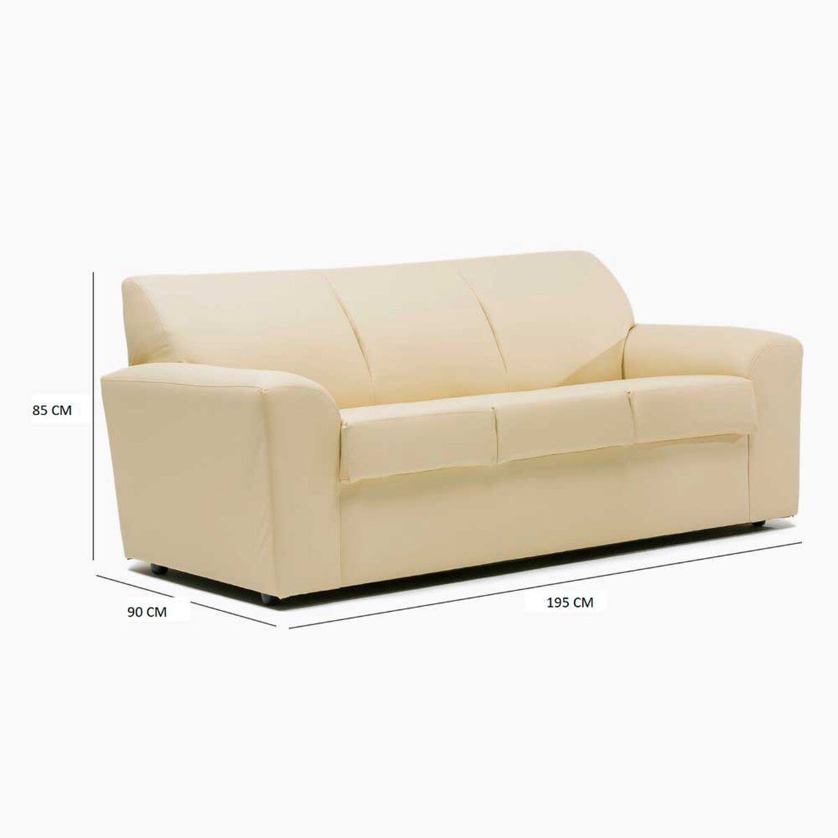 Juego de Living Cabsur Milan Sof&aacute; 3 Cuerpos + Sof&aacute; 2 Cuerpos PU Beige